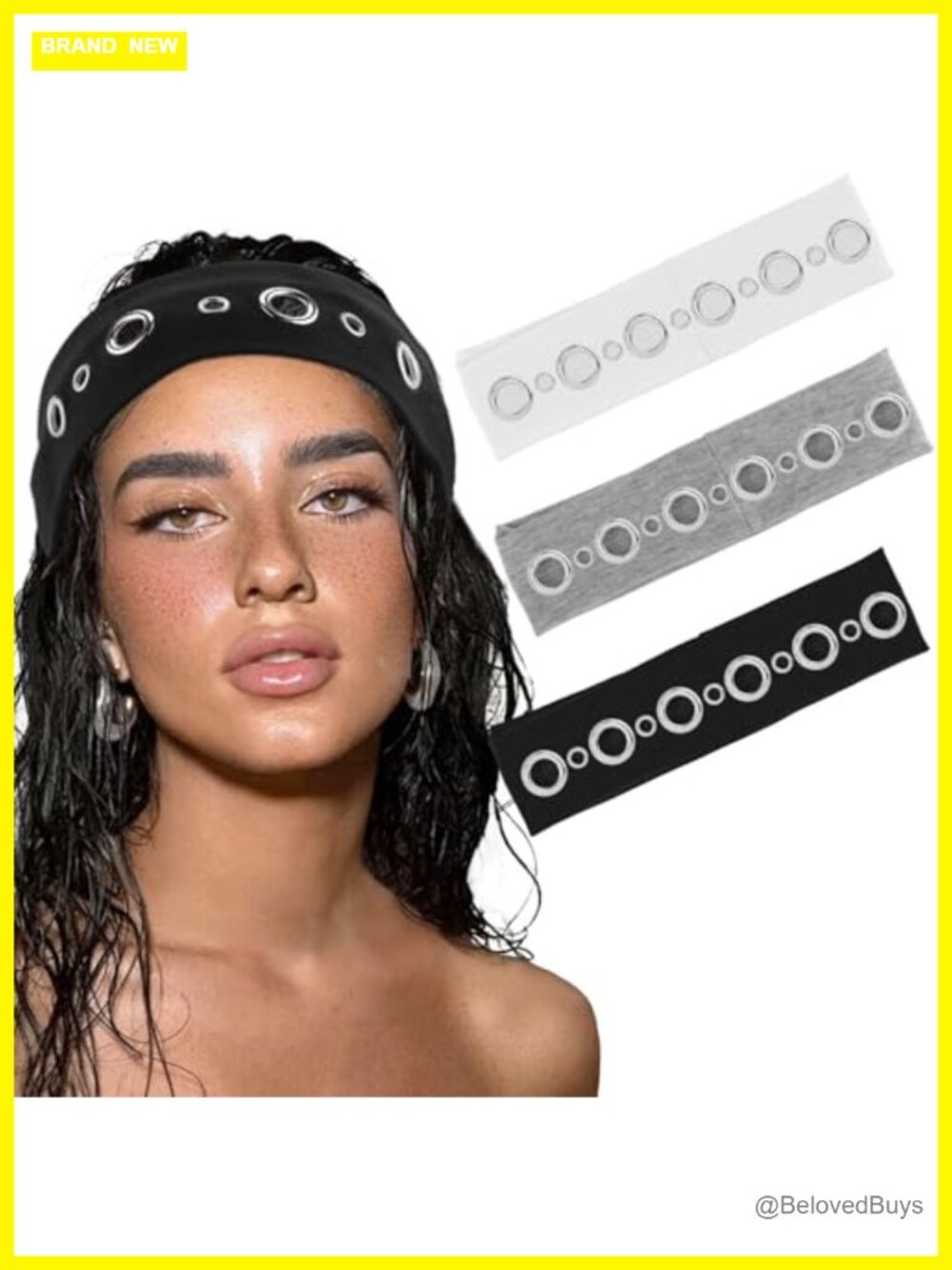 3 Pack Thin Grommet Headbands with Holes Y2K Hair Accessories